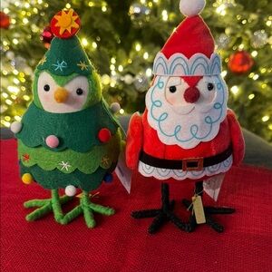 Target Wondershop Christmas bird collectibles pair NWT - Tinsel, Jolly